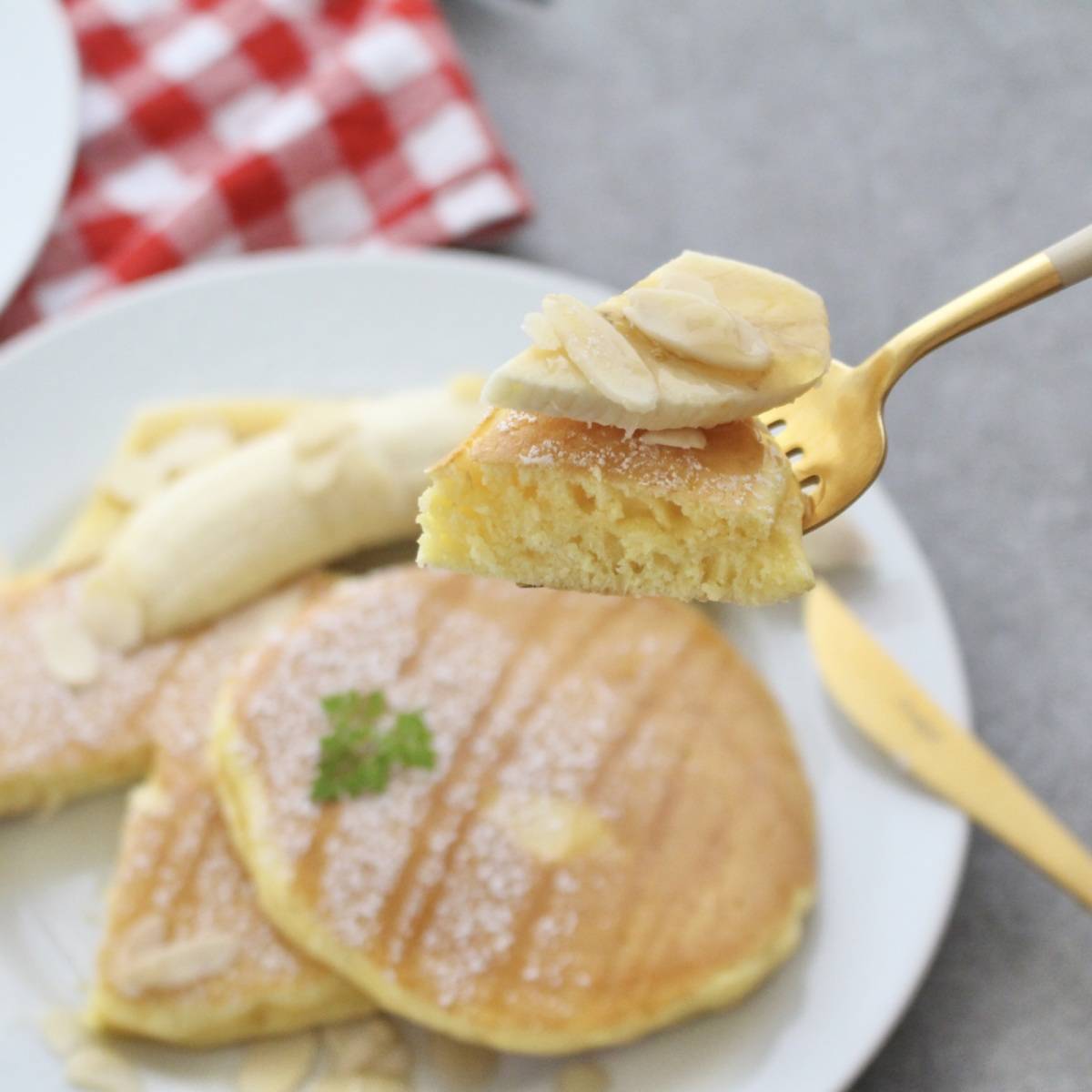 森永公式の「ふんわりホットケーキ」のレシピ