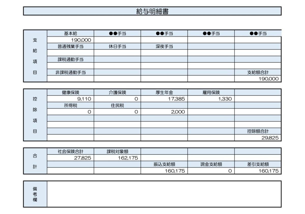 32歳、事務職の給与明細