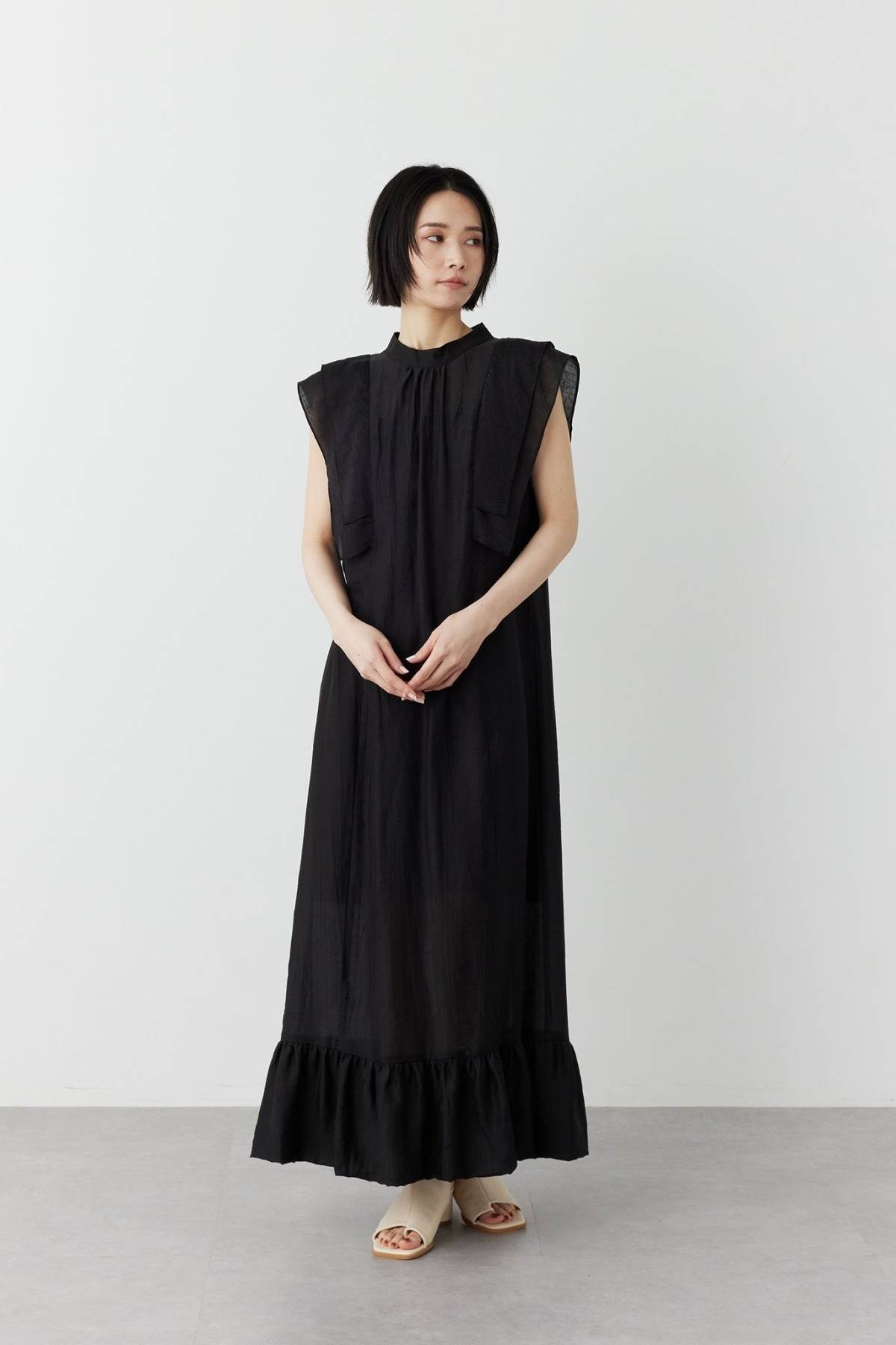 Limue ワッシャーティアードワンピース