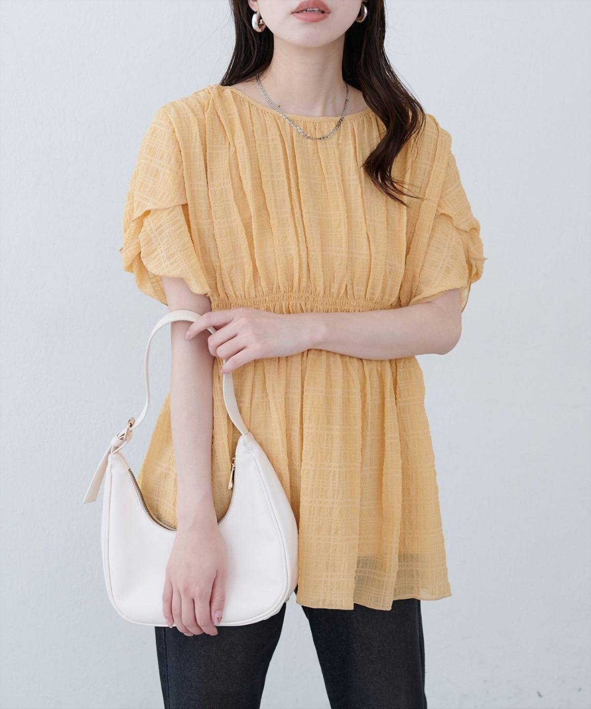 natural couture osonoねじり袖ペプラムチュニック