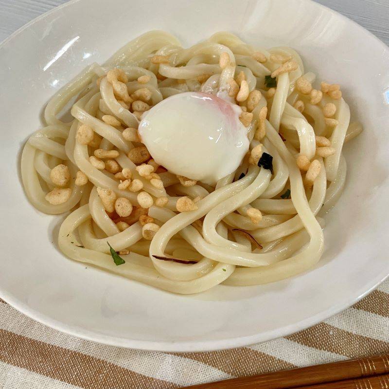永谷園公式の「釜玉うどん」のレシピ