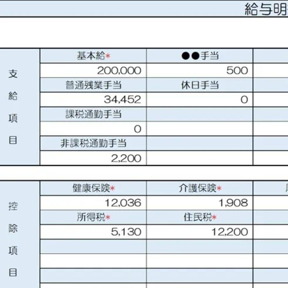 50歳、福祉サービス業の給与明細