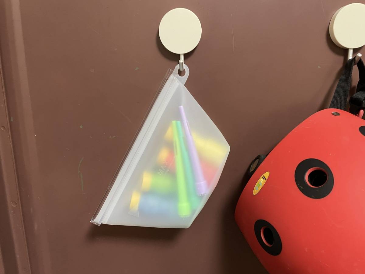 玄関に吊り下げたシャボン玉アップ