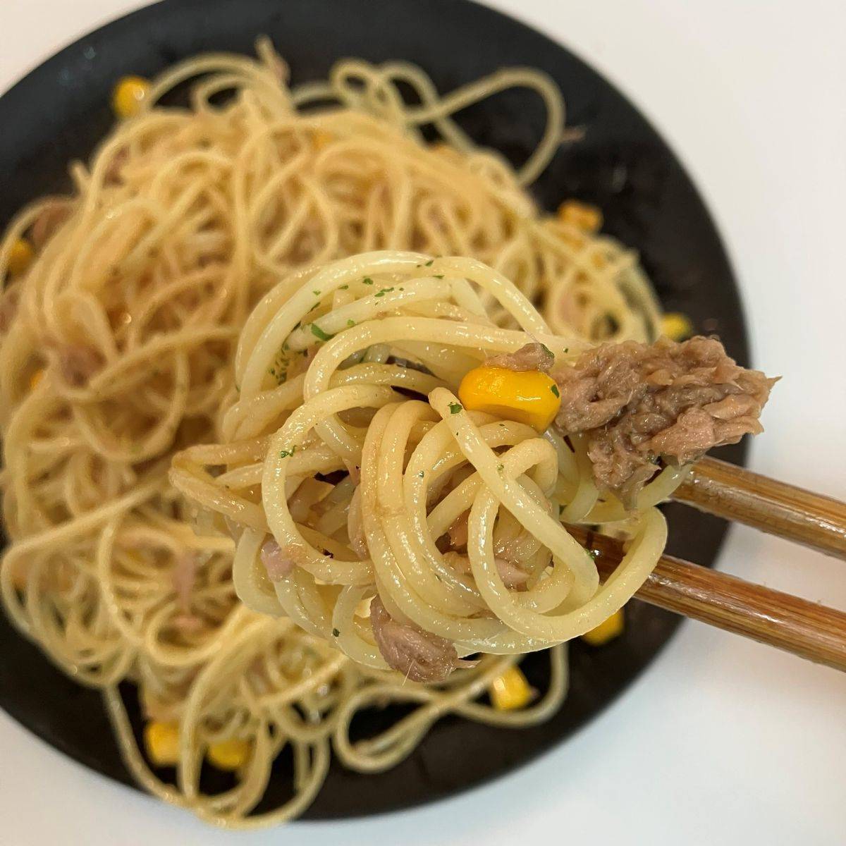 マ・マー公式の「子供も喜ぶ！ツナとコーンのバターしょうゆパスタ」のレシピ