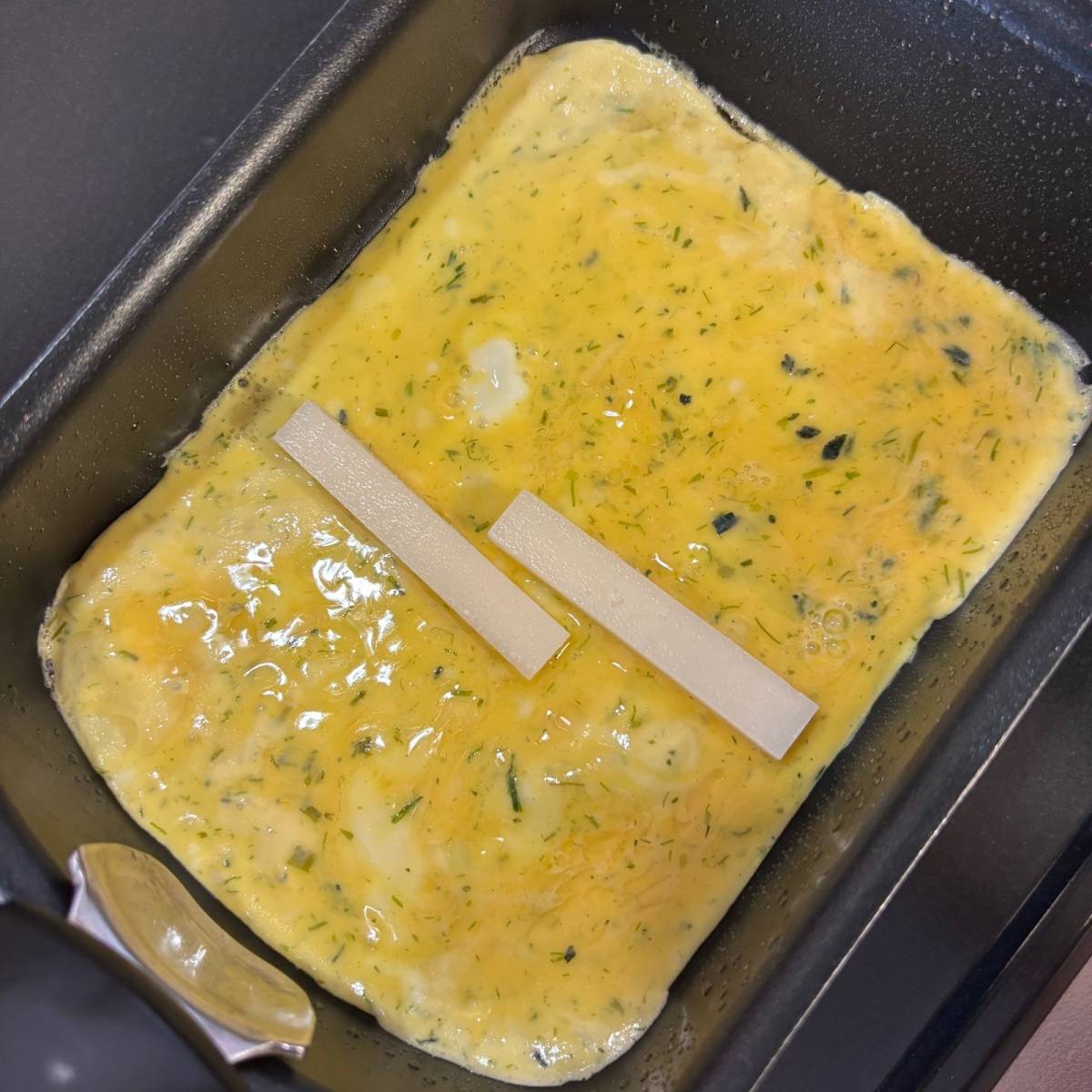 JA全農公式の「お餅のだし巻たまご」のレシピ