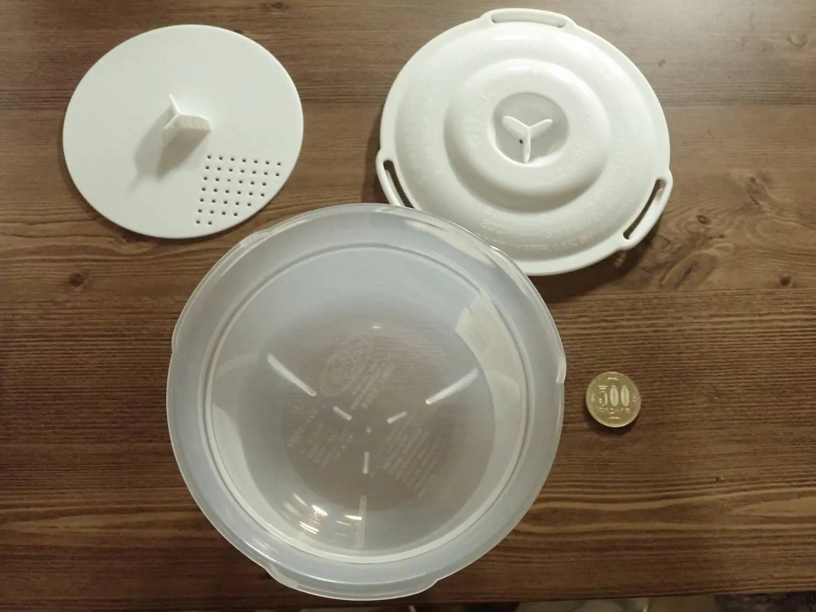 DAISO(ダイソー)：電子レンジ調理器(ご飯一合炊き用)W