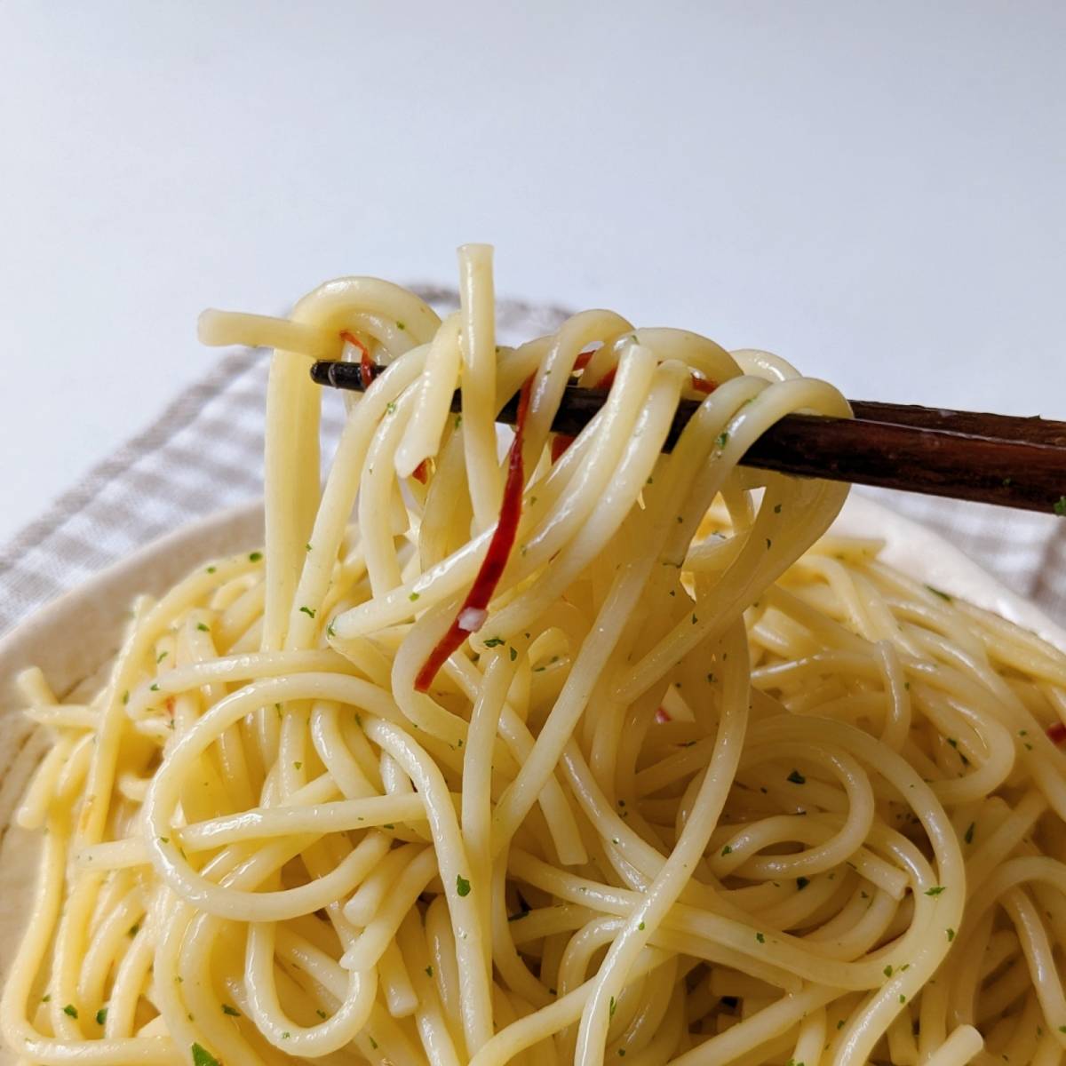 マ・マー公式の「スパゲティ・アーリオ・オーリオ・ペペロンチーノ」のレシピ