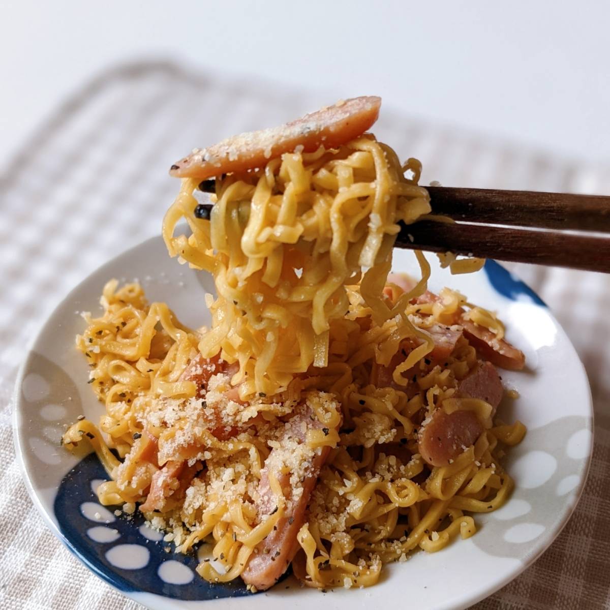 チキンラーメン公式の「カルボナーラ風」のレシピ