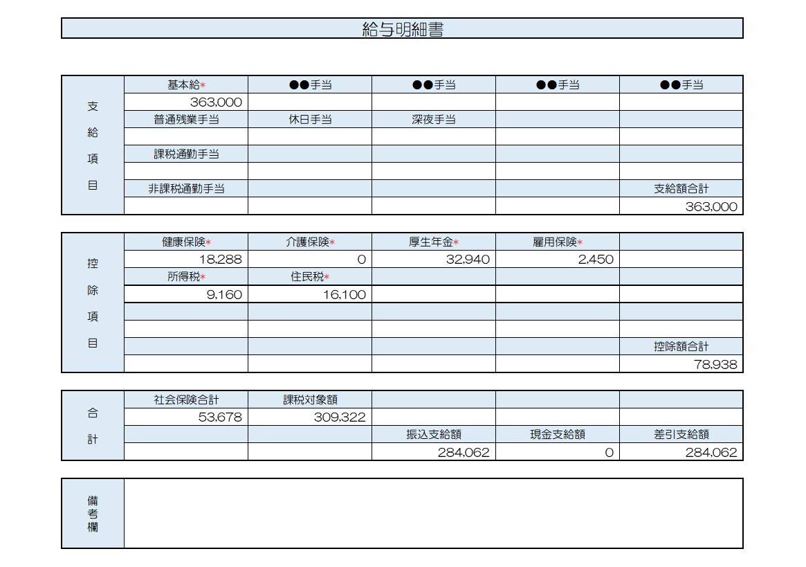 35歳、事務職の給与明細