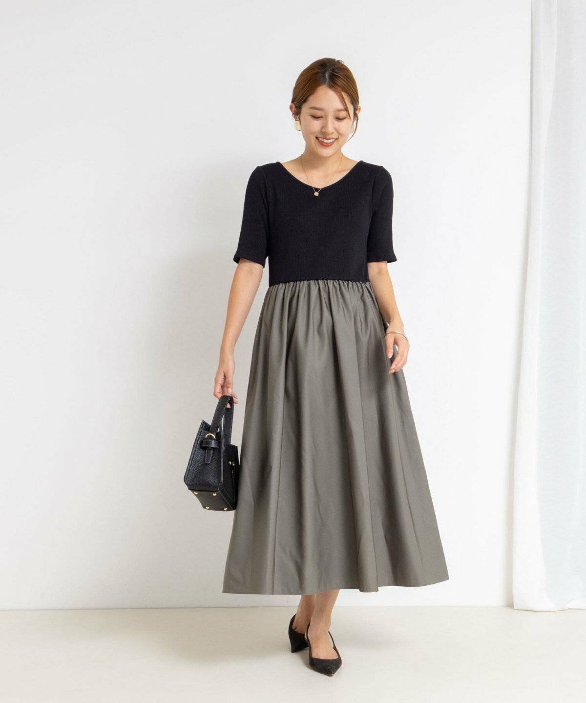 NOLLEY'Sウォッシャブルカット×タフタドッキングワンピース