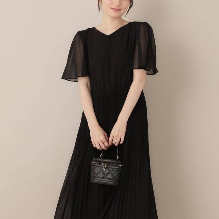 Couture Brooch シフォンプリーツワンピース
