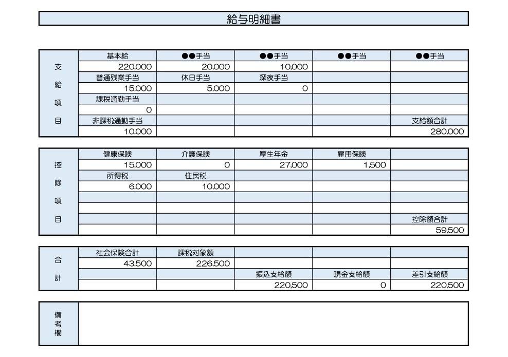 29歳、事務職の給与明細