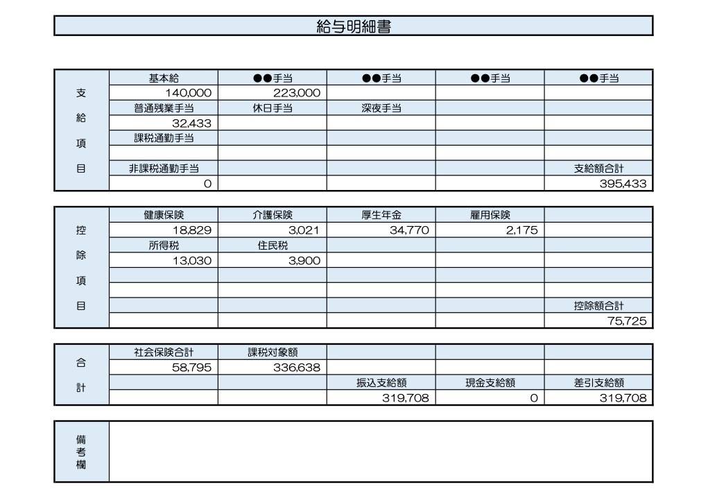 59歳、製造業の給与明細