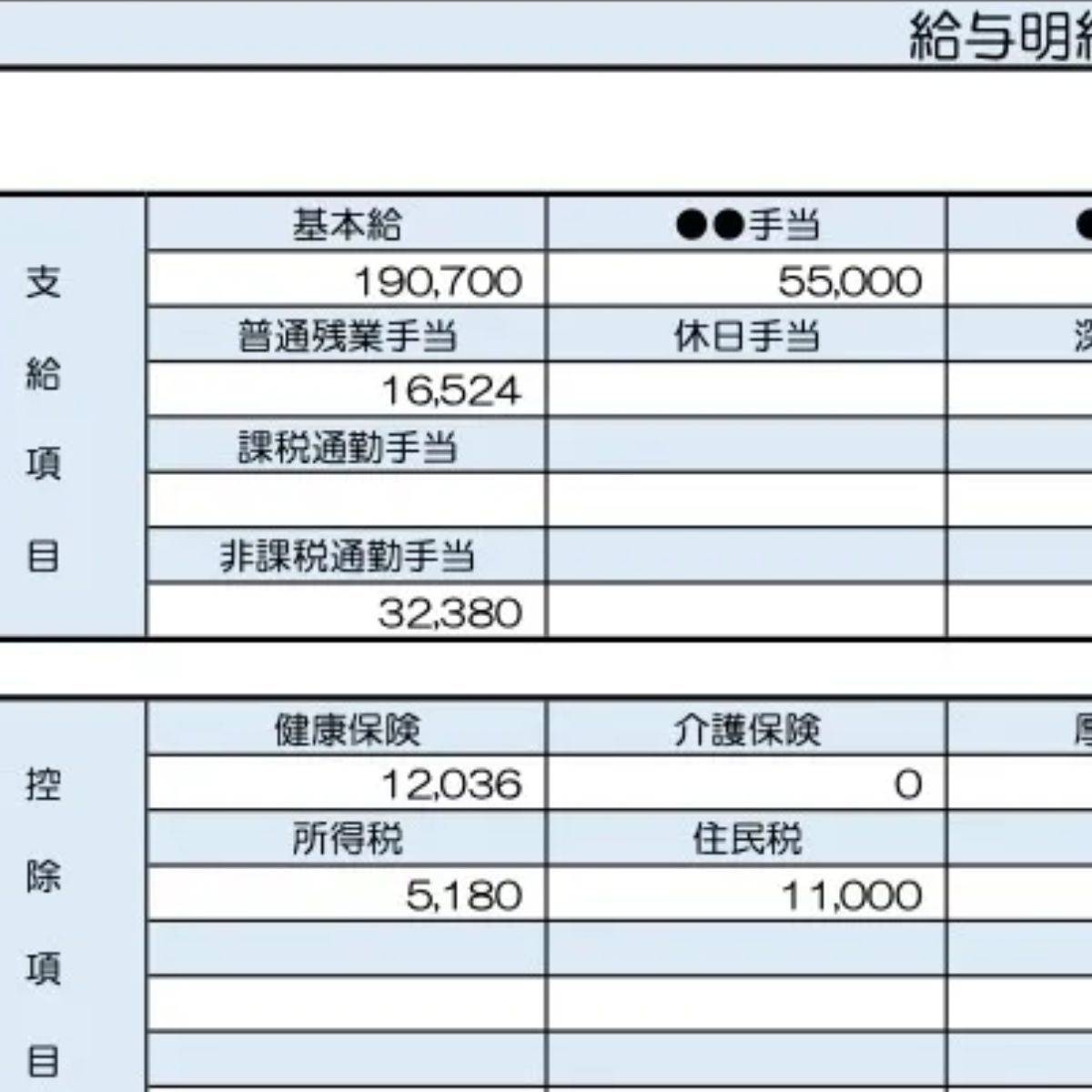 34歳、営業事務の給与明細
