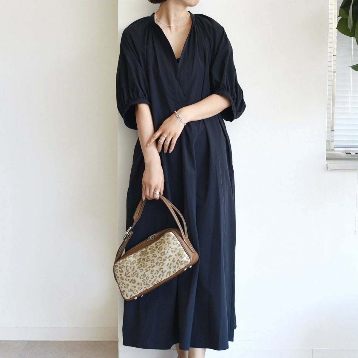 SHIPS RENU ソフト タイプライター ギャザー ワンピース