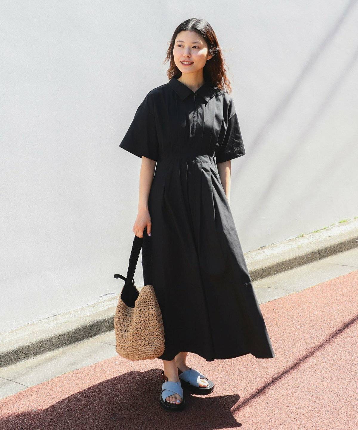 BEAMSWOMEN タック ウエスト シャツ ワンピース