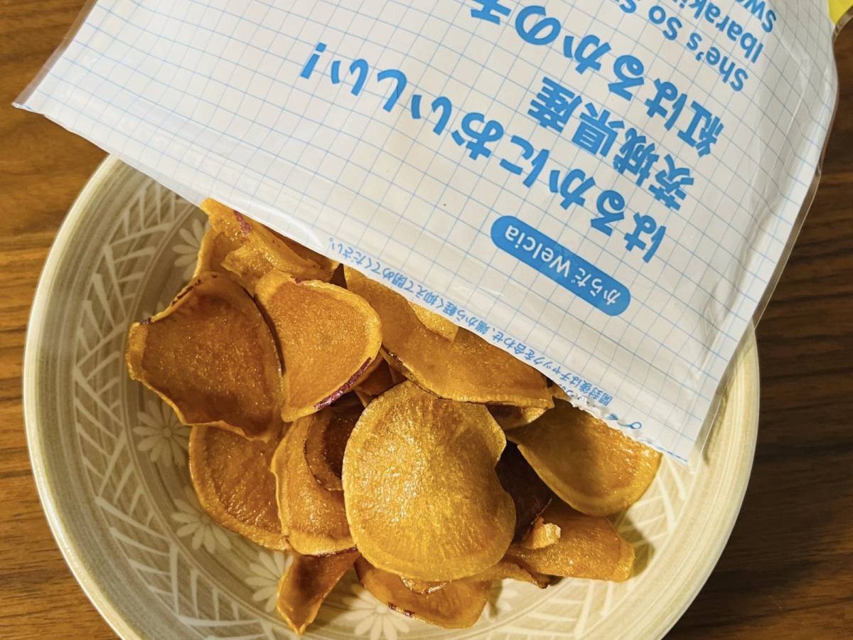 さつまいもスライスをそのままチップスに♪