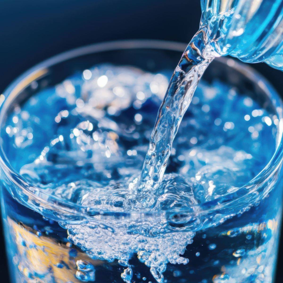 水が注がれているコップ
