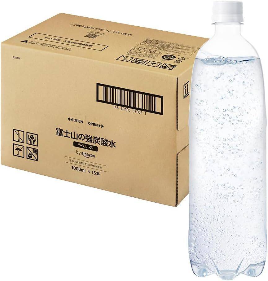 by Amazon 炭酸水 ラベルレス 1000ml ×15本