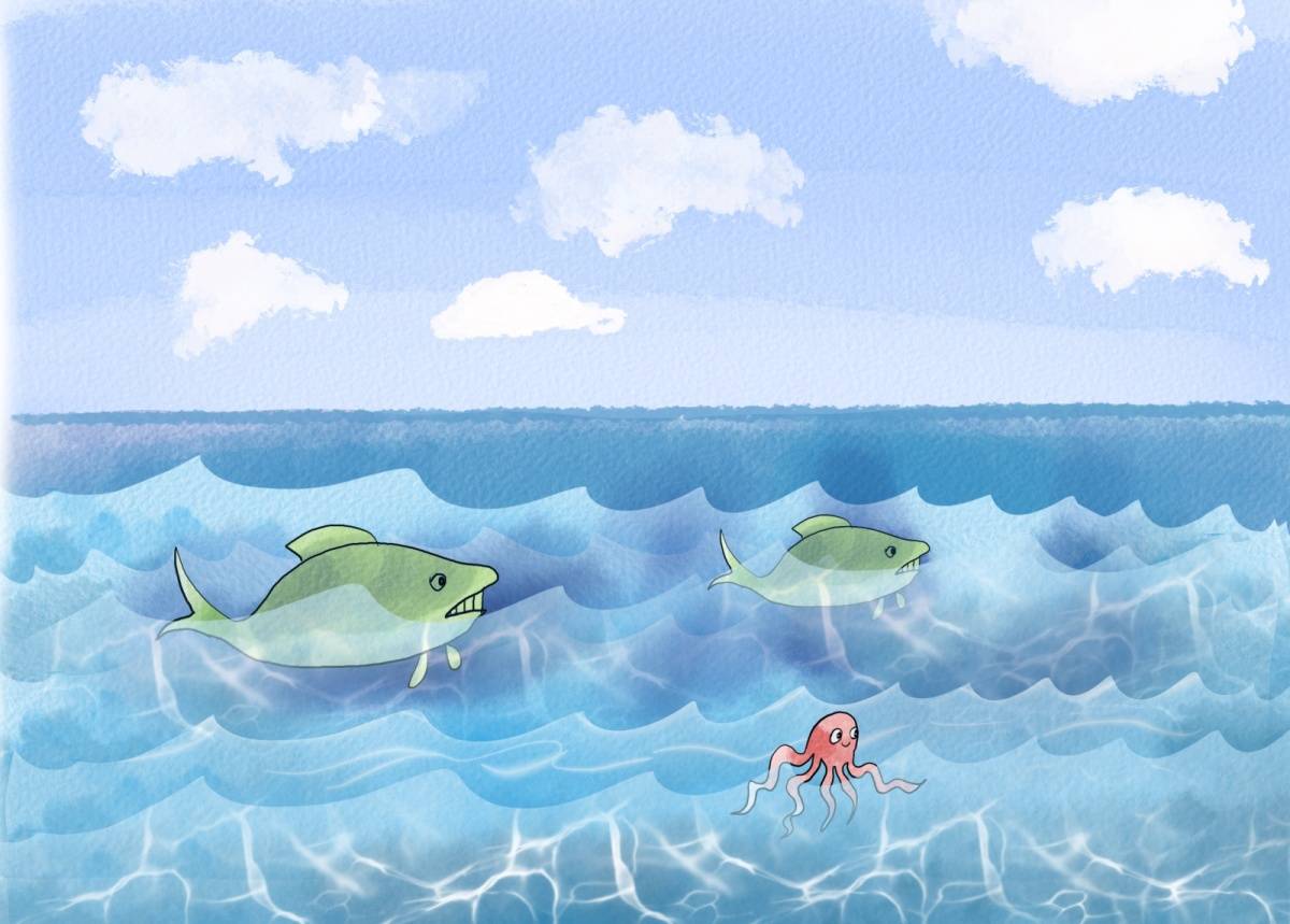 魚が泳ぐ海