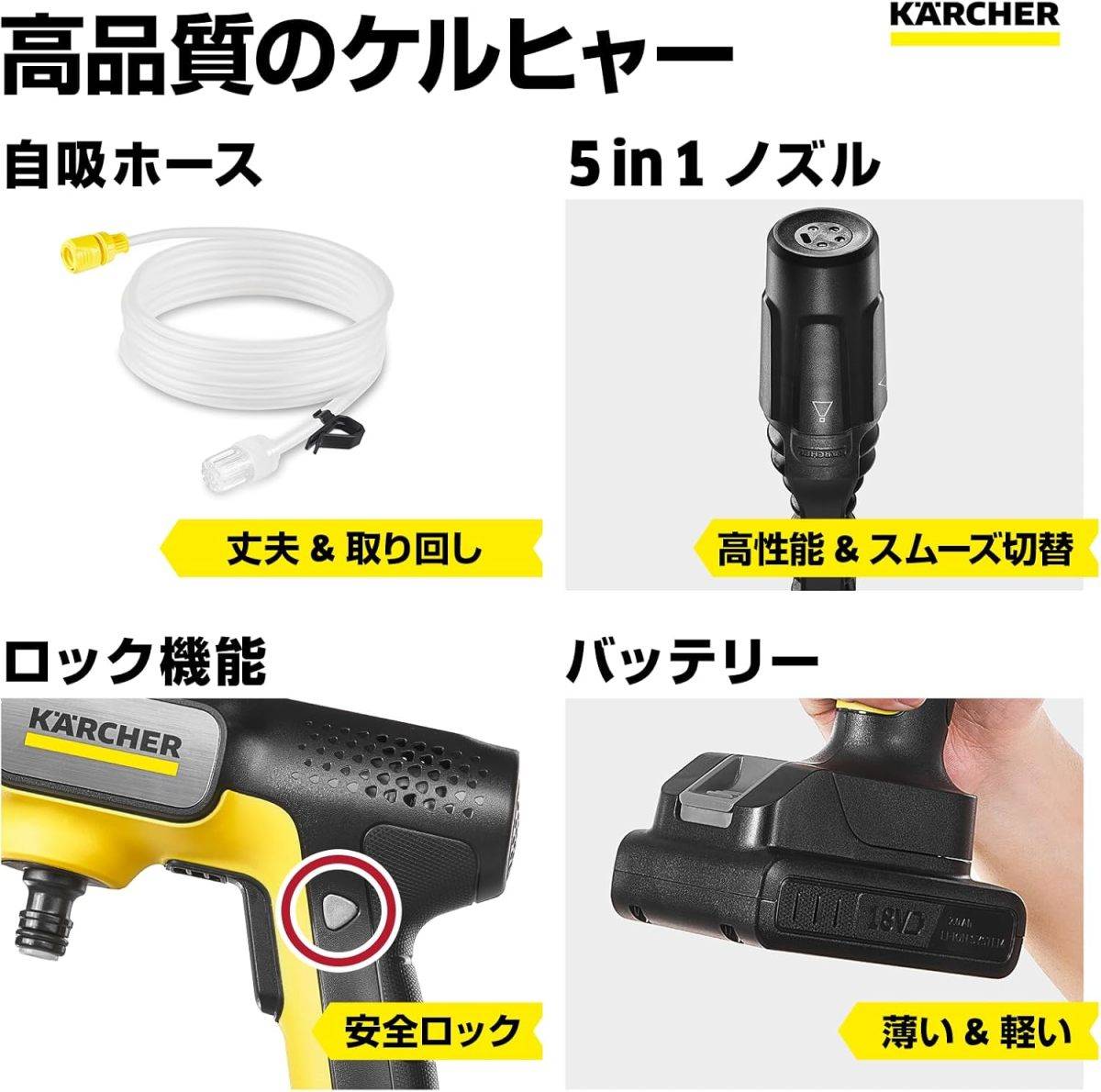 ケルヒャー(Karcher) モバイル高圧洗浄機 OC 5 Handy