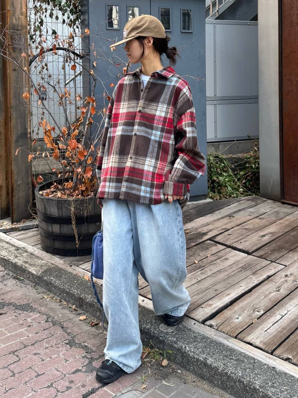 チェック柄シャツを主役にする♡