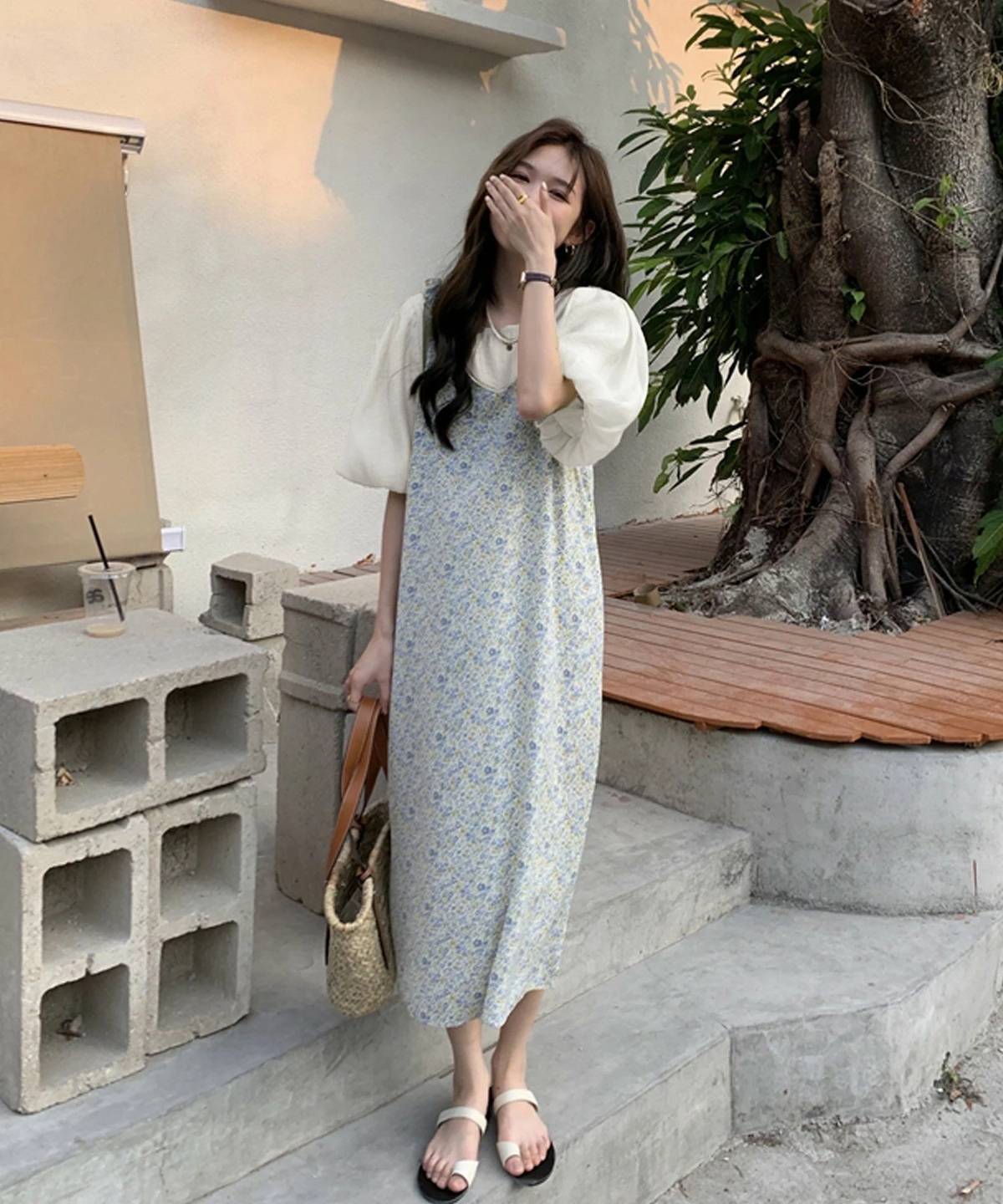 夏のキャミワンピコーデ