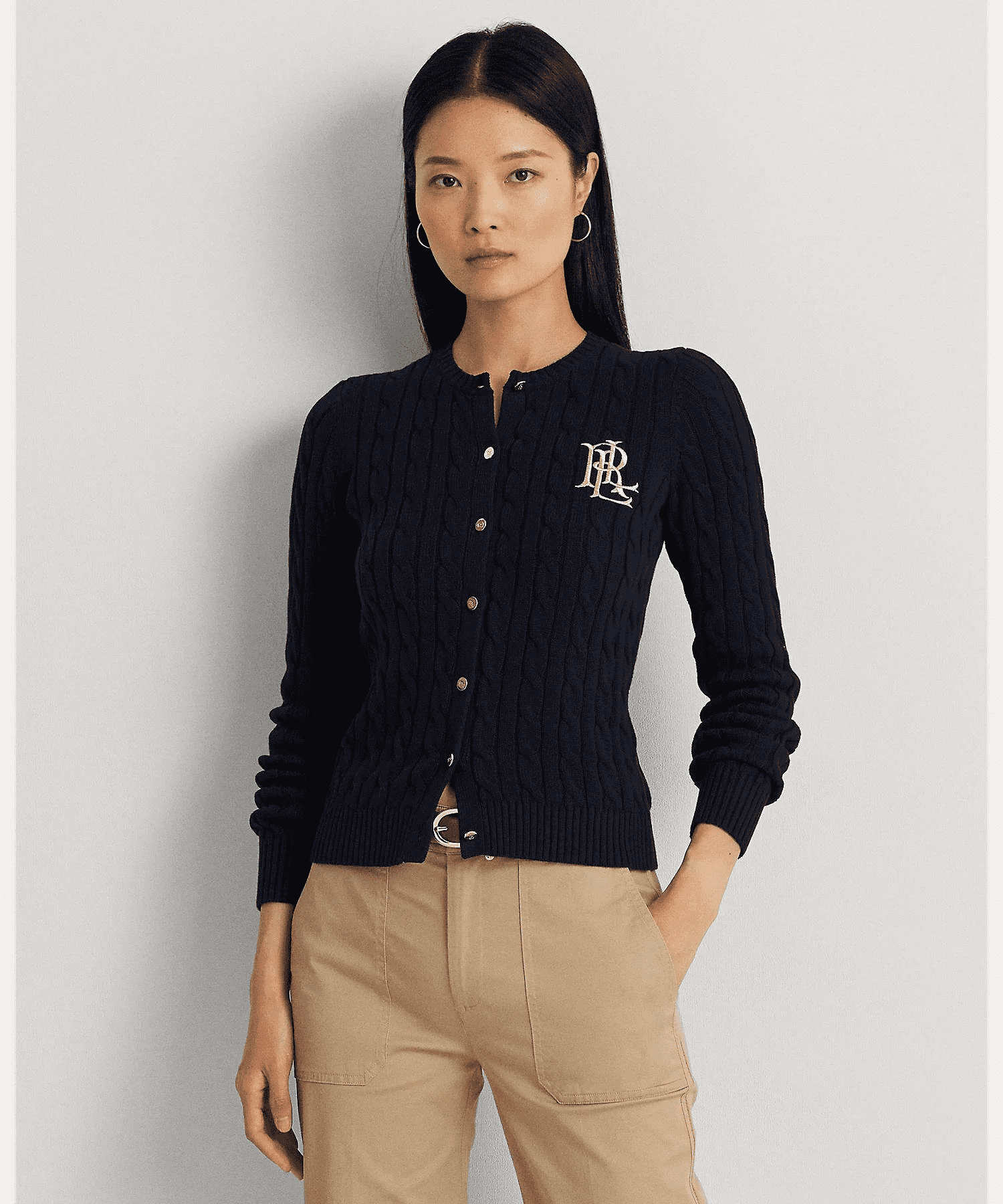 RALPH LAUREN ケーブルニット コットン カーディガン