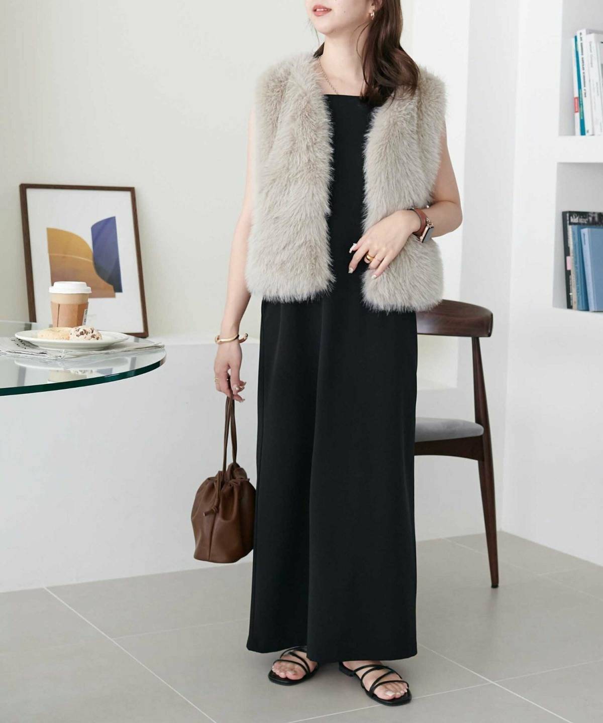 40代のキャミワンピコーデ