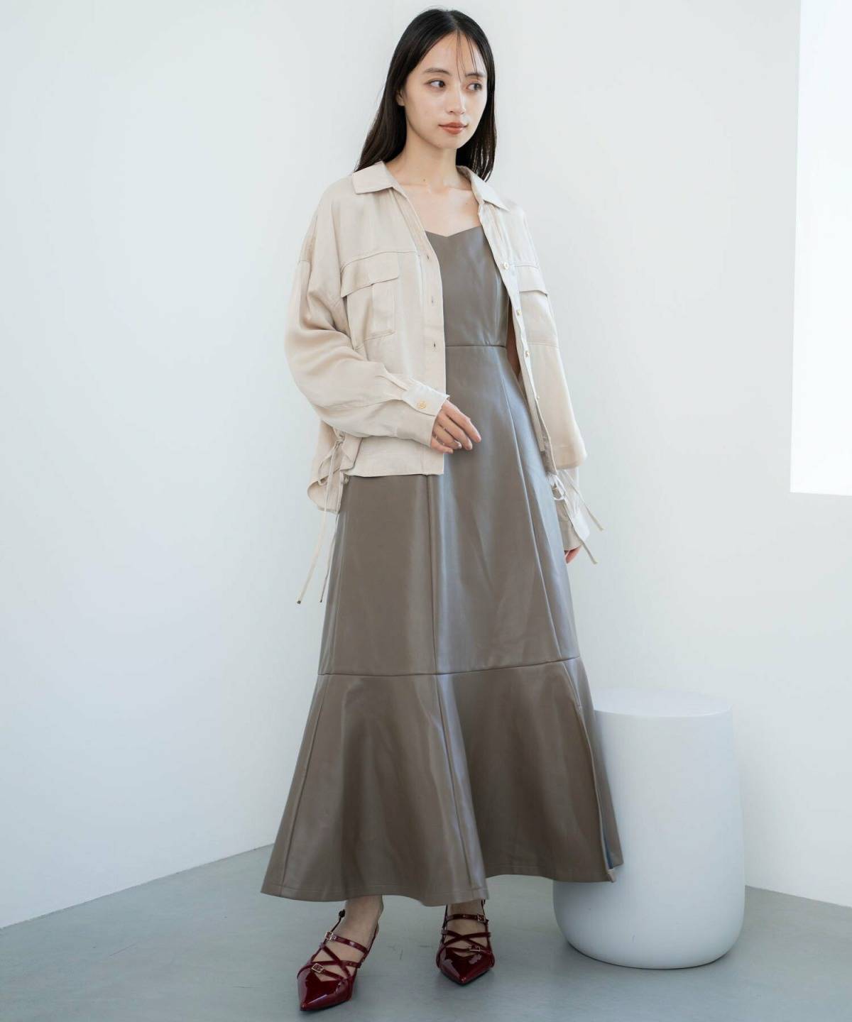 40代のキャミワンピコーデ