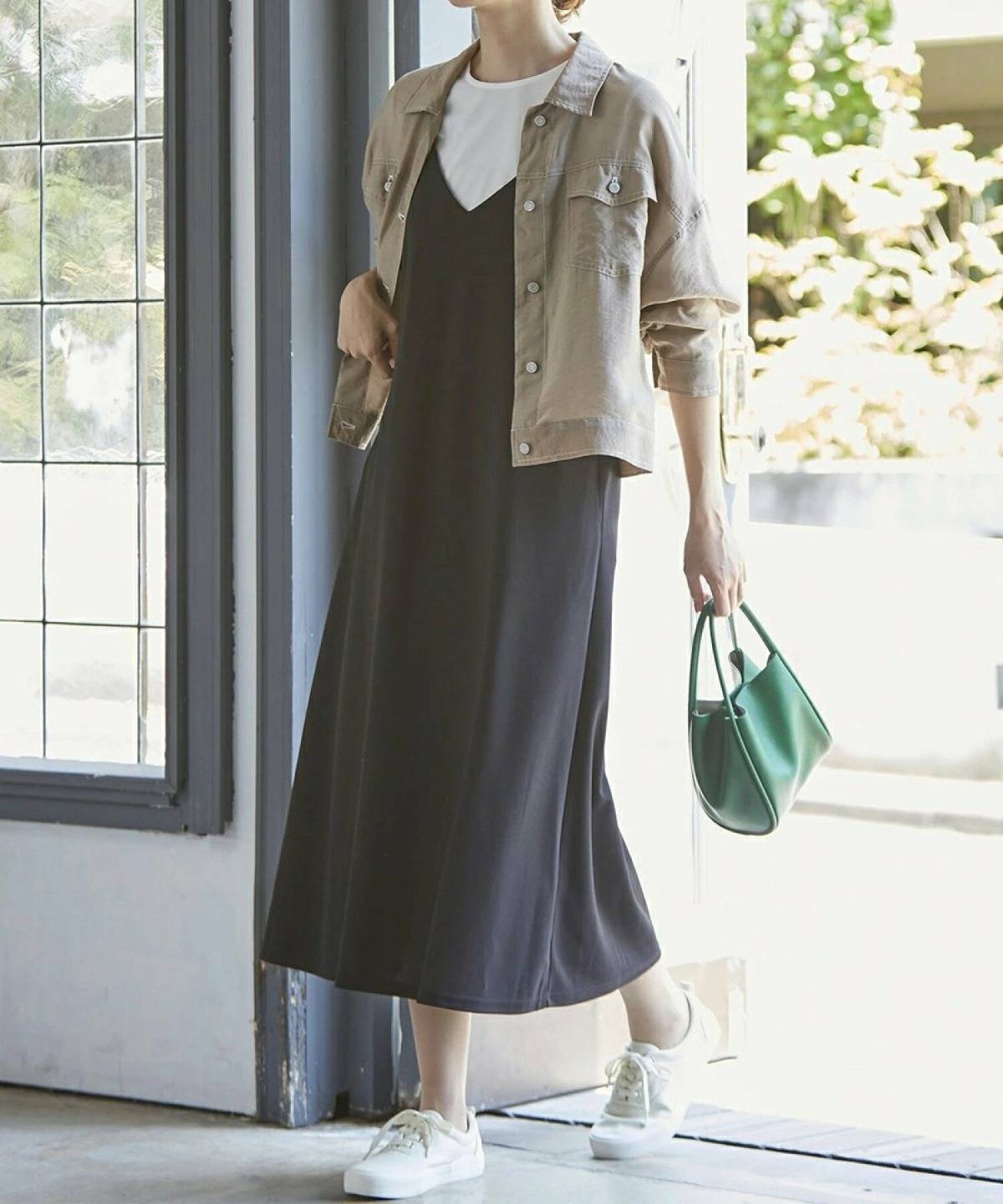 40代のキャミワンピコーデ