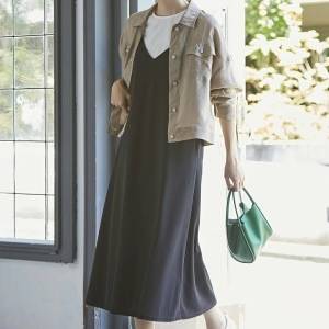  40代向けのキャミワンピコーデ 