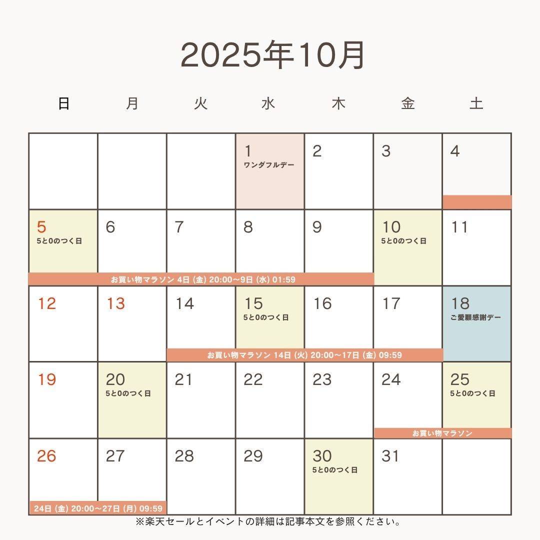 2025年10月の楽天セール＆イベント予想カレンダー