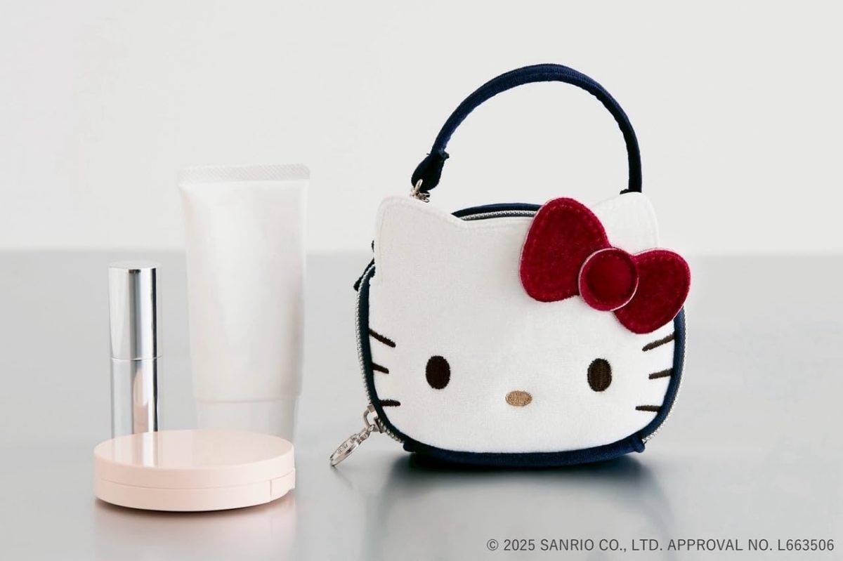 HELLO KITTY × BRILMY リップが縦に収納できる ズボラに優しいミニコスメポーチ BOOK VELOUR HELLO KITTY ver.