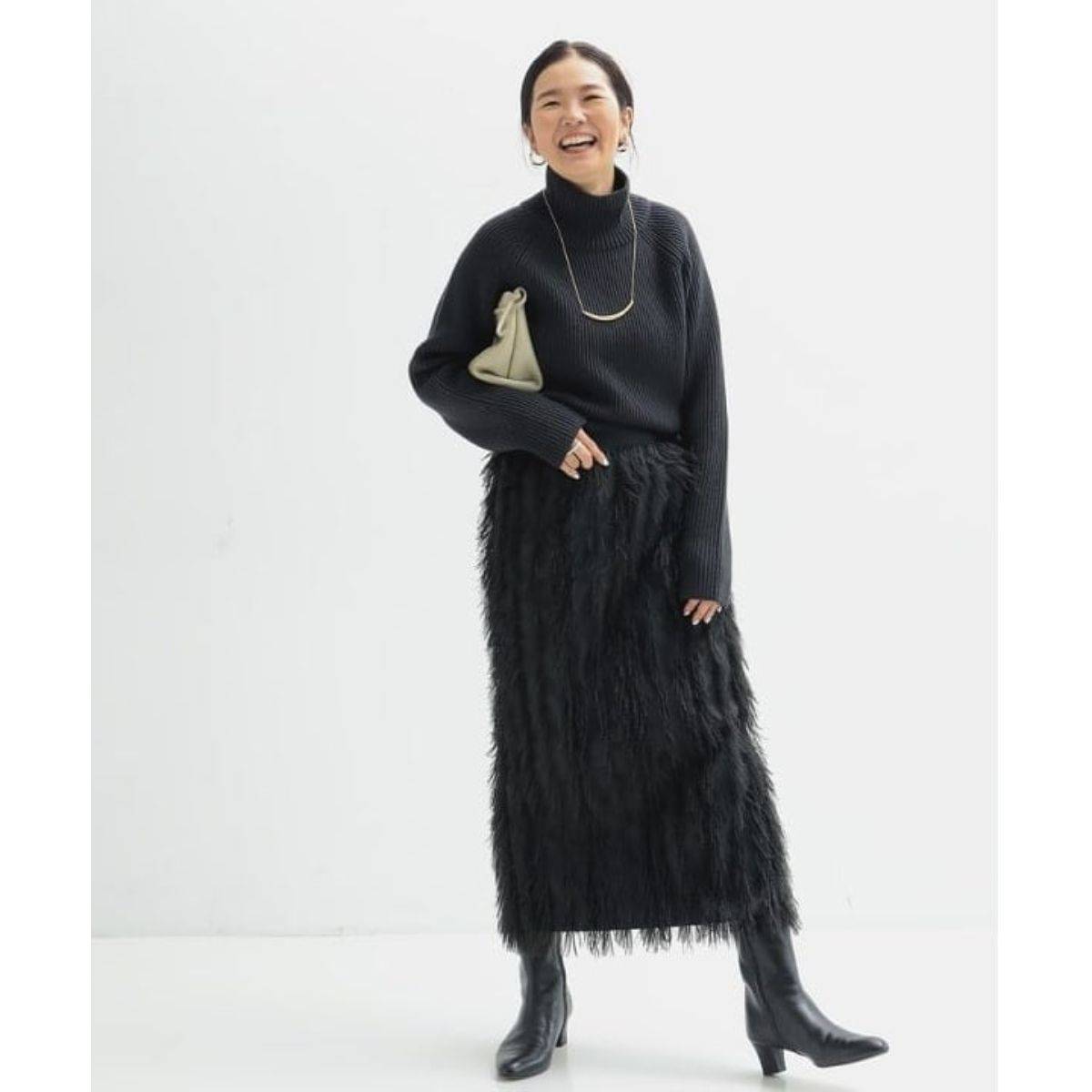 Demi-Luxe BEAMS アーモンドトゥ ブーツ 着用画像