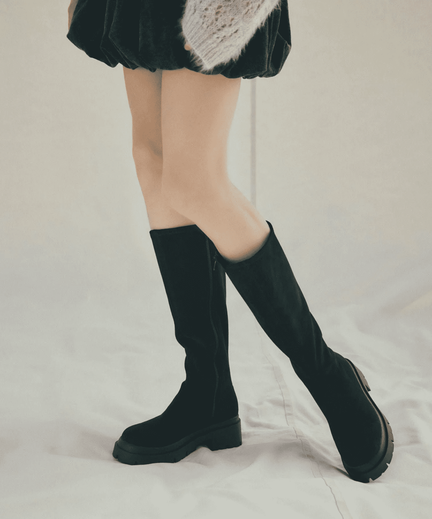 Heather 楽ちんなのに美脚!秋冬No.1ブーツ インヒールストレッチロングブーツ