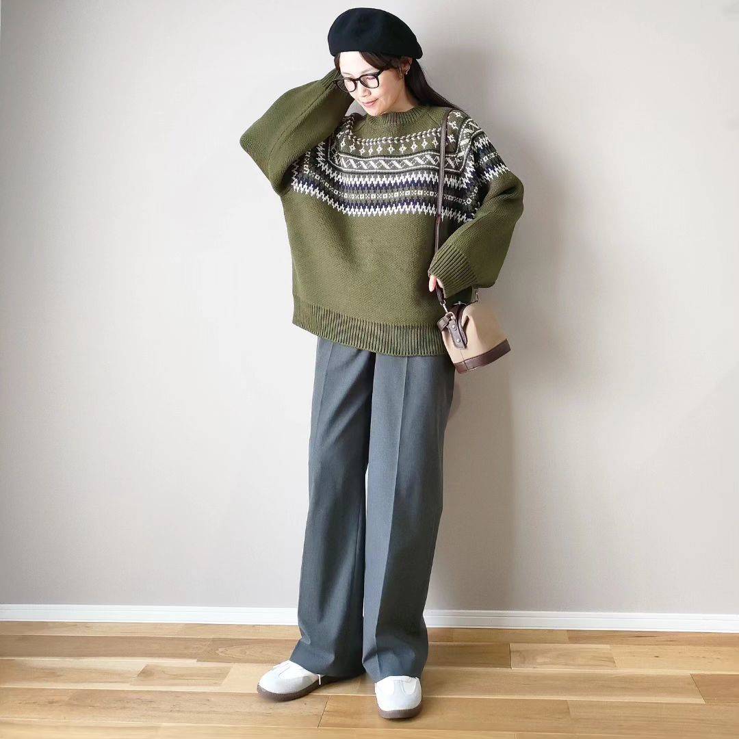 柄ニットを主役にする♡
