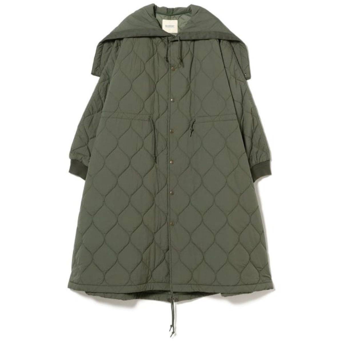 BEAMS BOY ナイロン キルティング フード コート