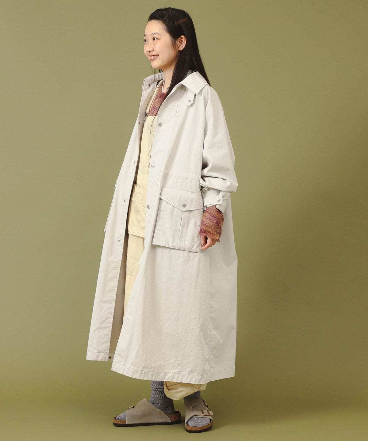 BEAMS BOY コットン ナイロン ヘム アジャスト コート