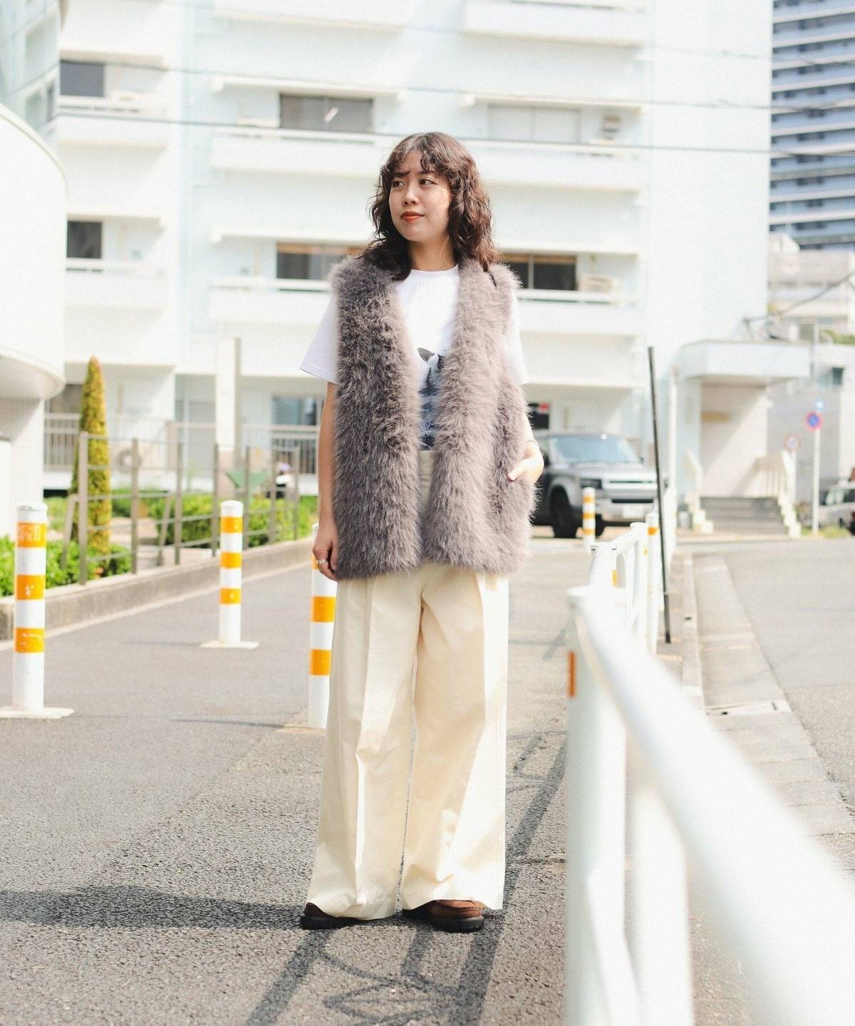 Tシャツ×ファーベストコーデ