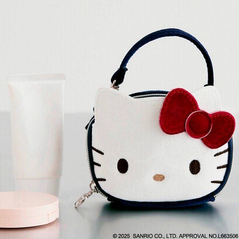 ズボラに優しいミニコスメポーチ VELOUR HELLO KITTY ver.