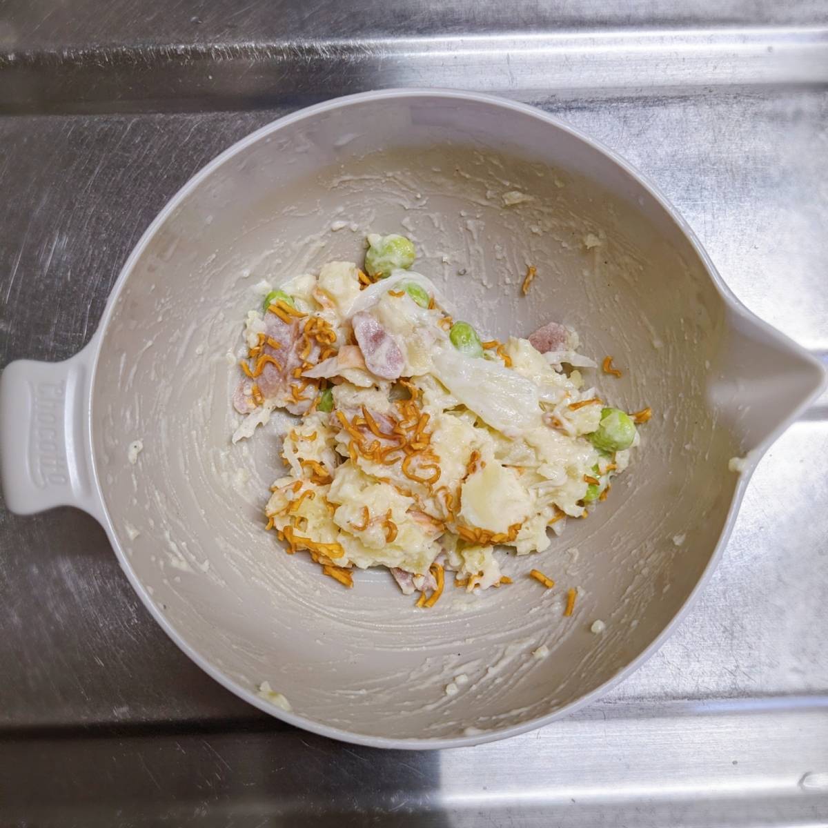 チキンラーメン公式の「簡単ヤバうま! チキラーポテサラ」のレシピ