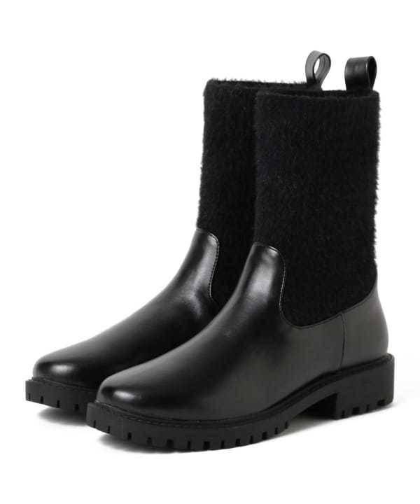 切替 ニット ブーツ