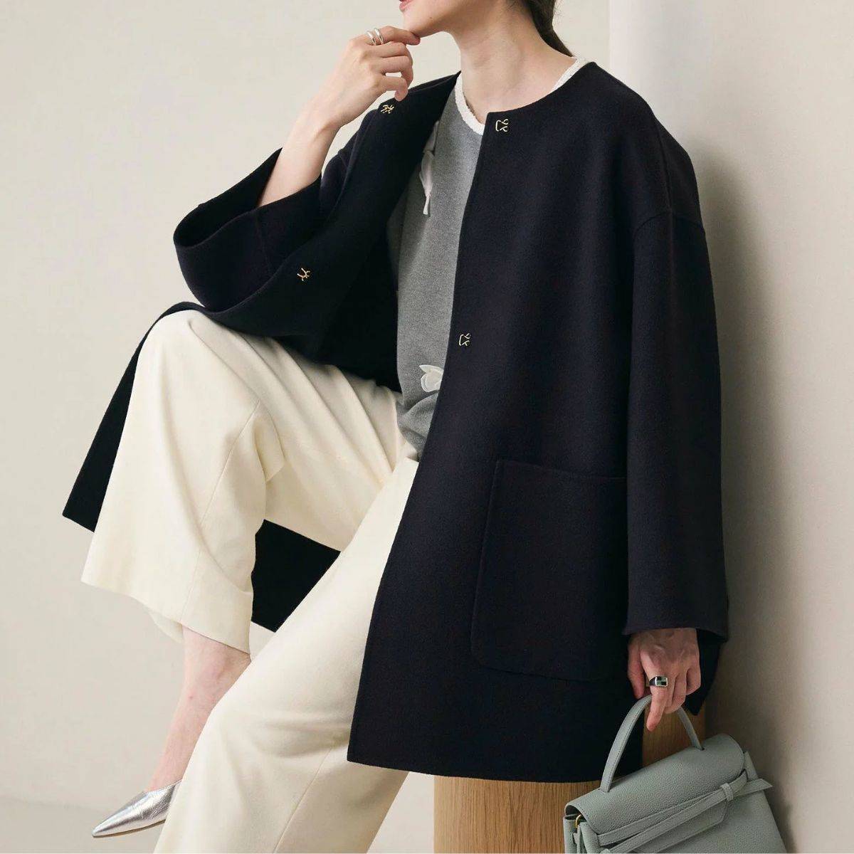 UNITED ARROWS バイカラーリバーミドルコート