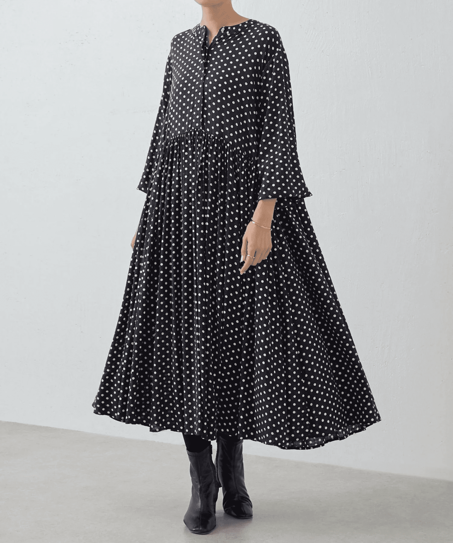 BEARDSLEYドットギャザーワンピース