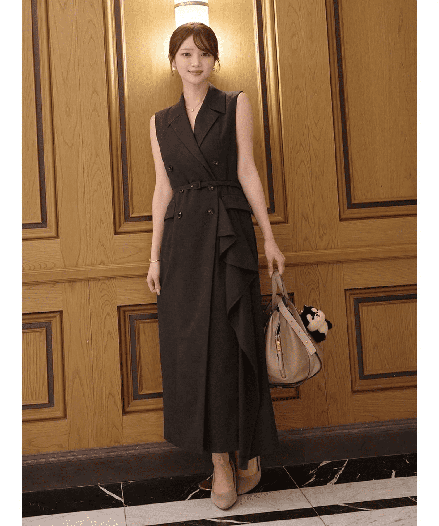 FRAY I.D ダブルブレストアシメデザインワンピース