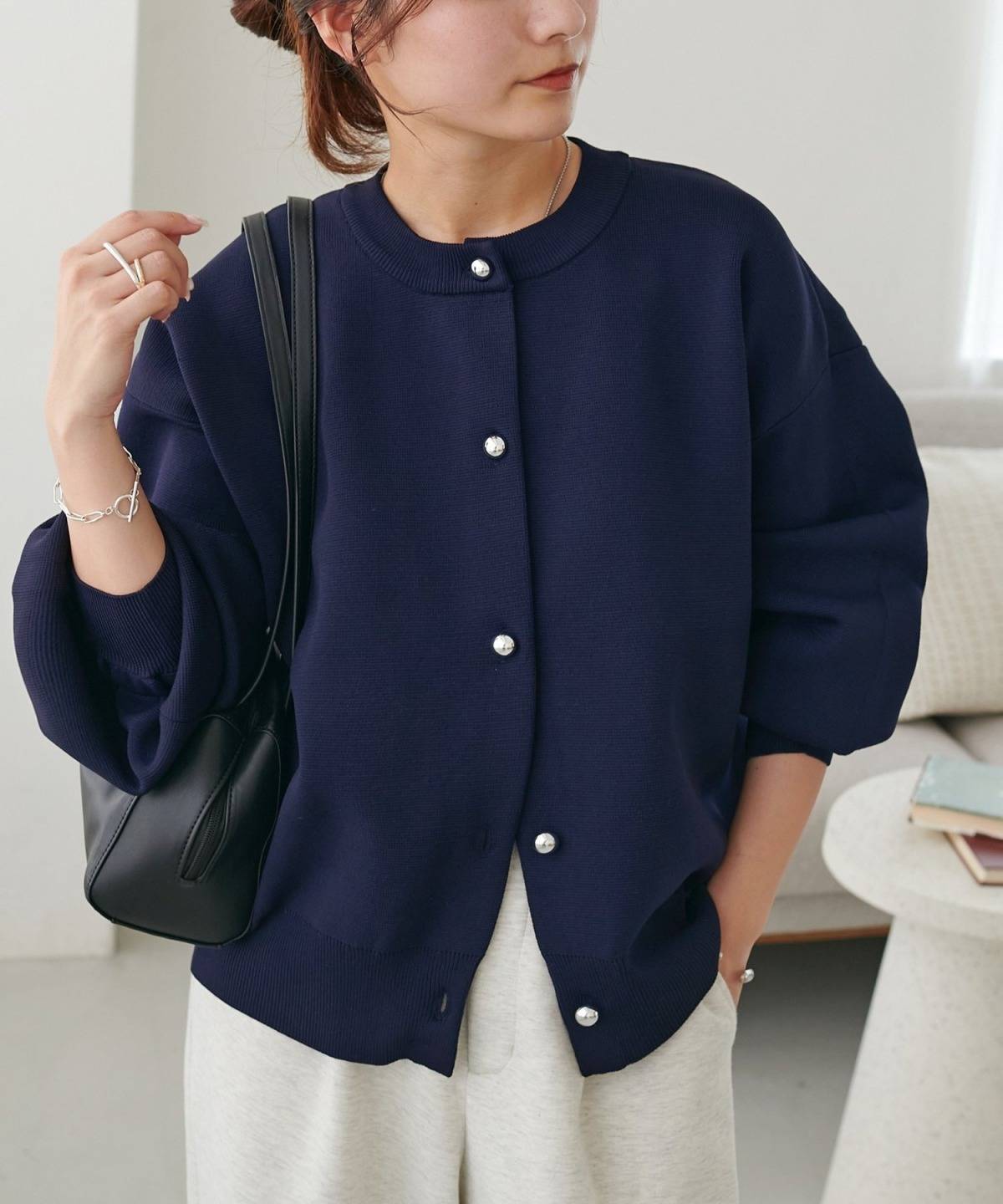 Discoat メタル釦スポンディッシュカーディガン