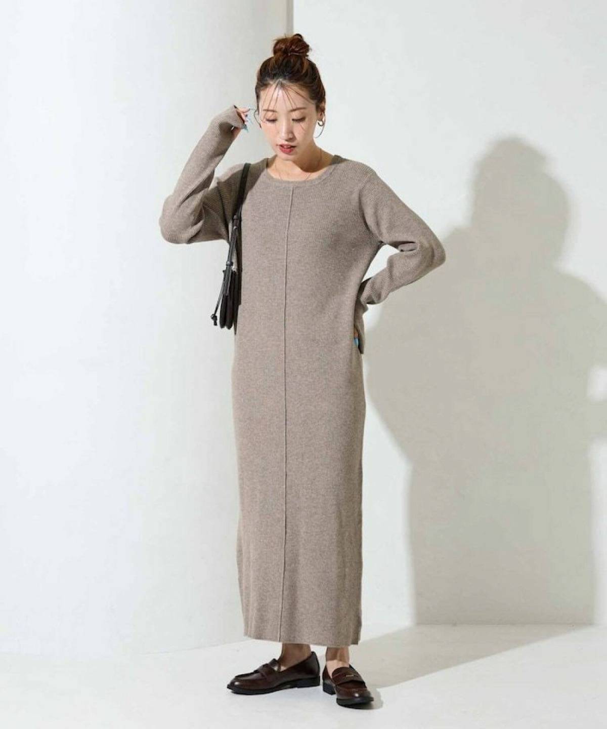 ブラウンローファーコーデ