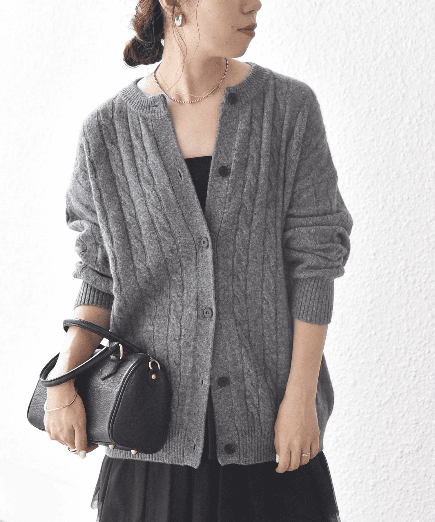 SHIPS 【WEB限定】SHIPS any:<手洗い可能>ヤク ケーブル クルーネック ニット カーディガン 2