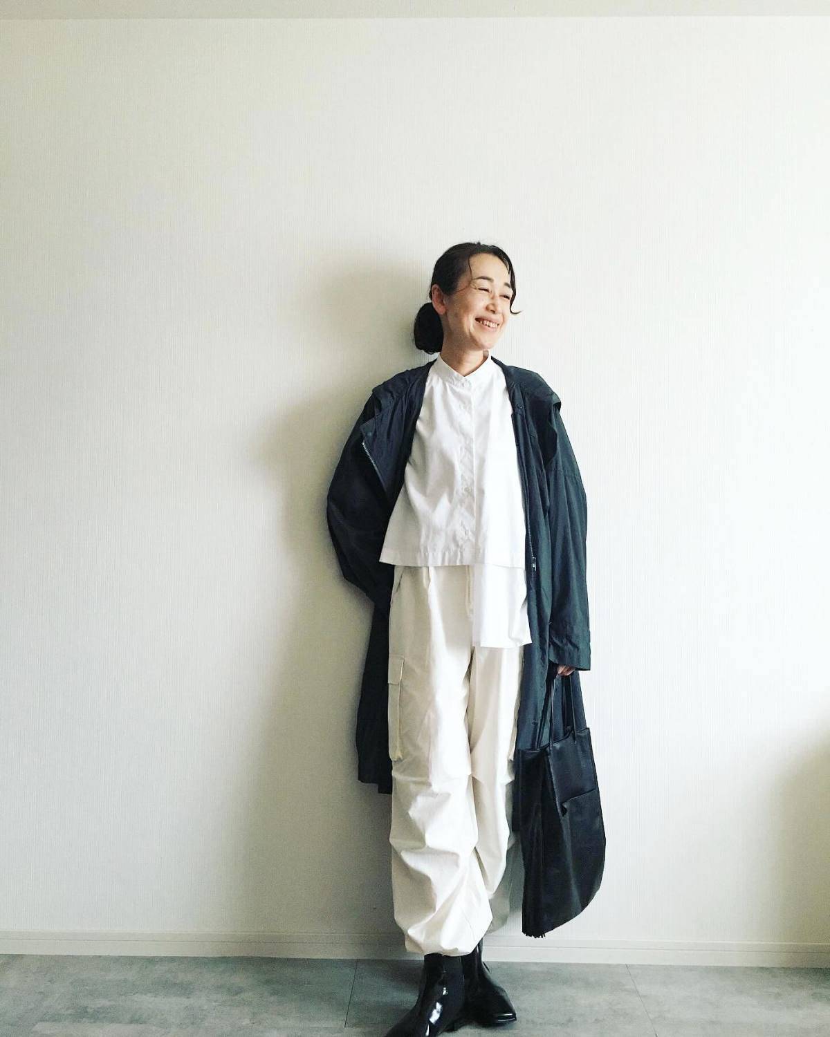 ロングブルゾンを羽織る♪